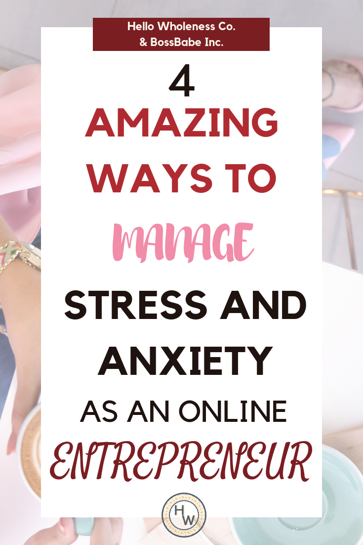 Are you a burnt-out entrepreneur? Are you overwhelmed, stressed, and anxious? There are ways to manage stress as and anxiety as an entrepreneur. Pin now!