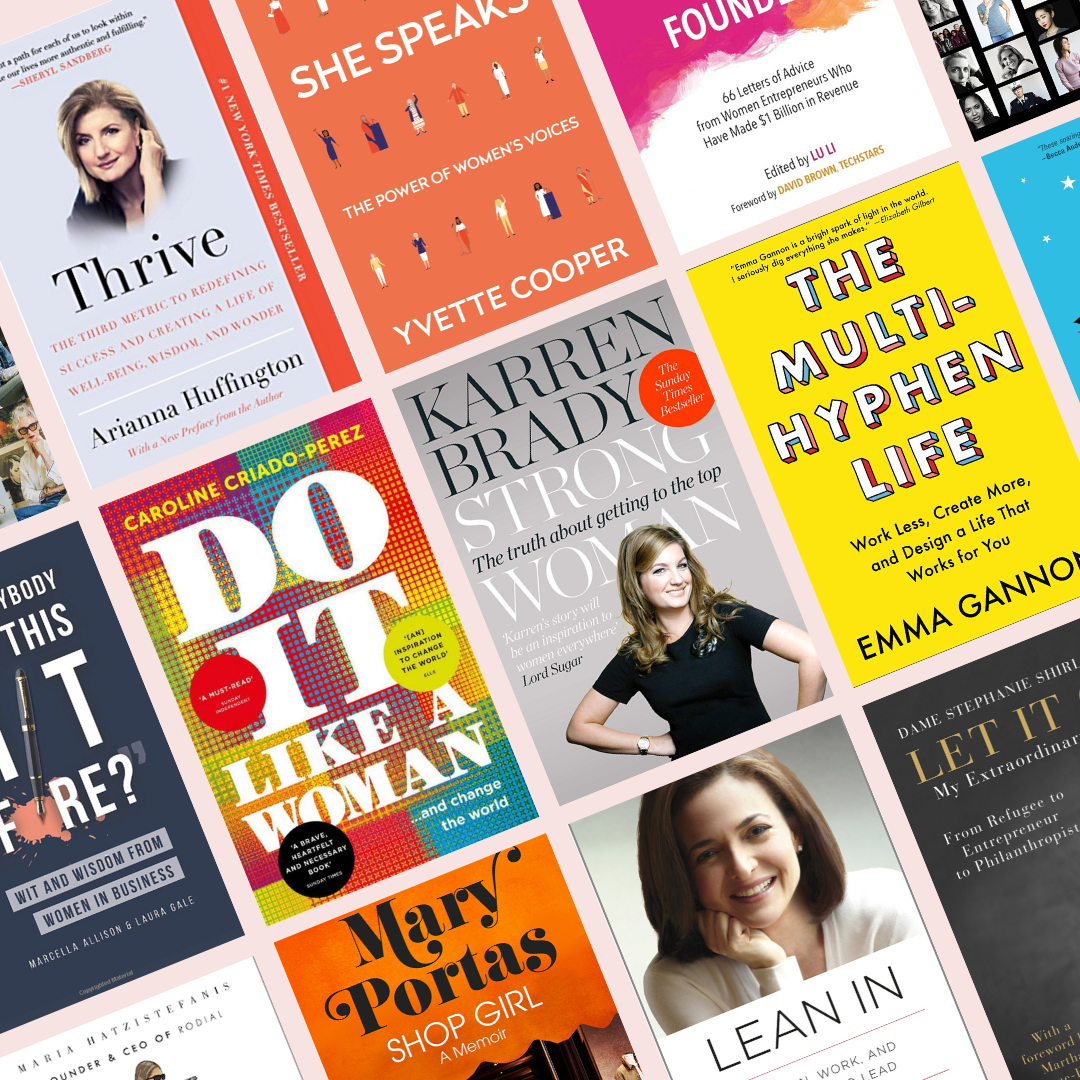 collage of inspiring books for female entrepreneurs