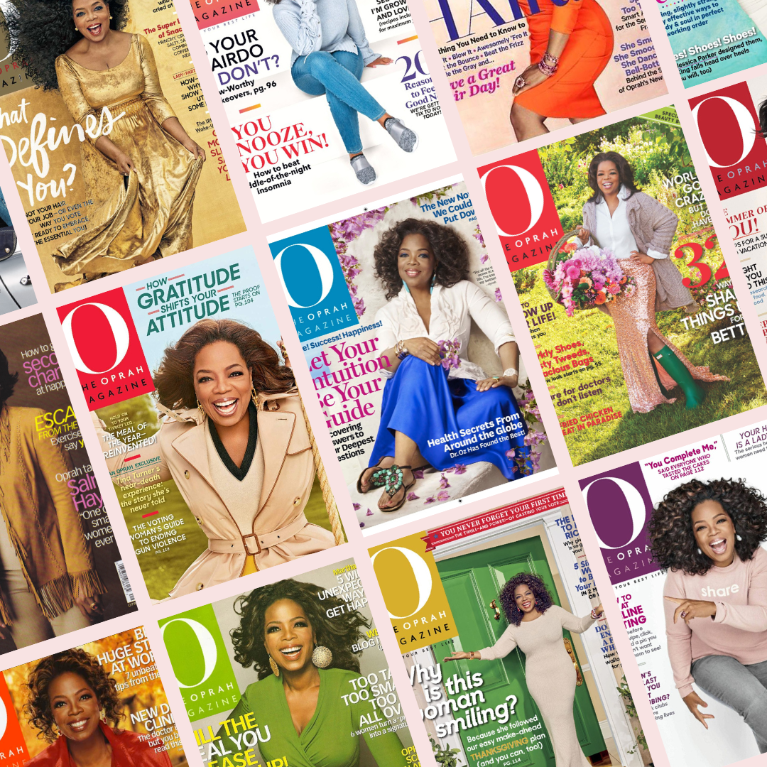 collage of Oprah magazine covers