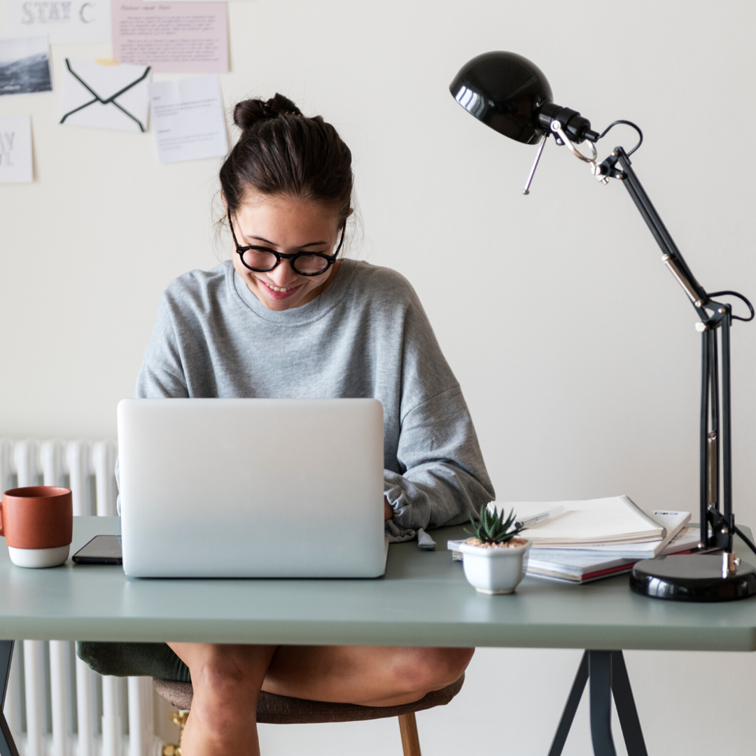woman working from home time management tips