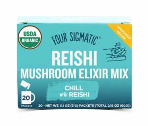 box of four stigmatic Reishi medicinal mushrooms